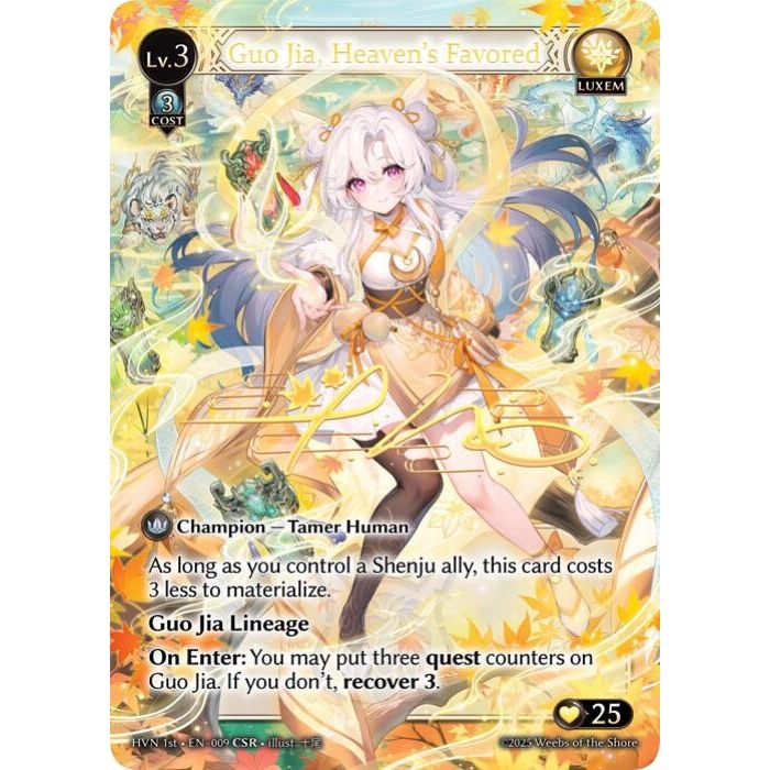 Image for Guo Jia, Heaven's Favored (CSR) (009) (HVN) - Grand Archive TCG
