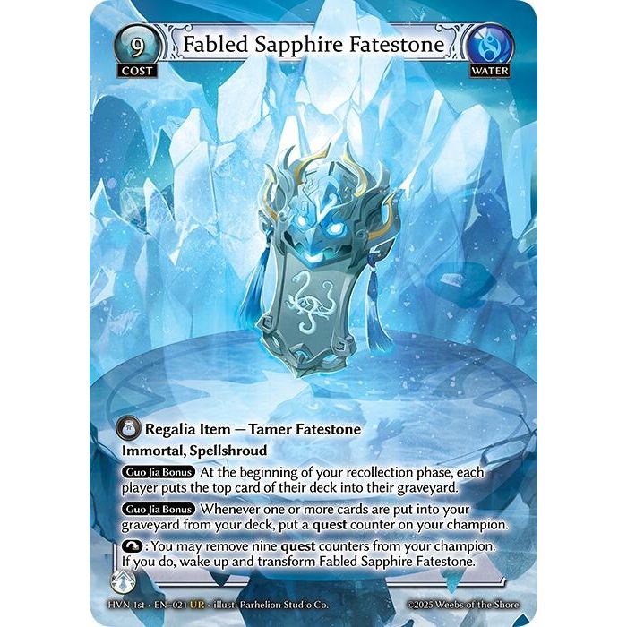Image for Fabled Sapphire Fatestone // Genbu, Black Tortoise (021) (HVN) - Grand Archive TCG