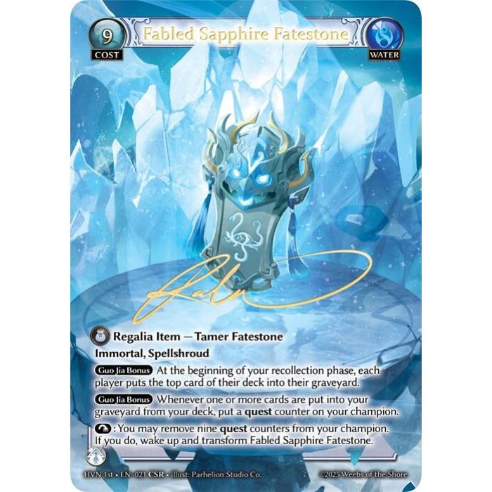 Image for Fabled Sapphire Fatestone // Genbu, Black Tortoise (CSR) (021) (HVN) - Grand Archive TCG