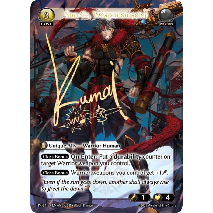 Image for Sun Ce, Weaponsmaster (CSR) (066) (HVN) - Grand Archive TCG