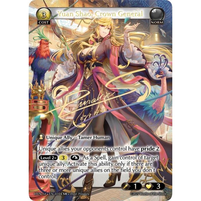 Image for Yuan Shao, Crown General (CSR) (071) (HVN) - Grand Archive TCG