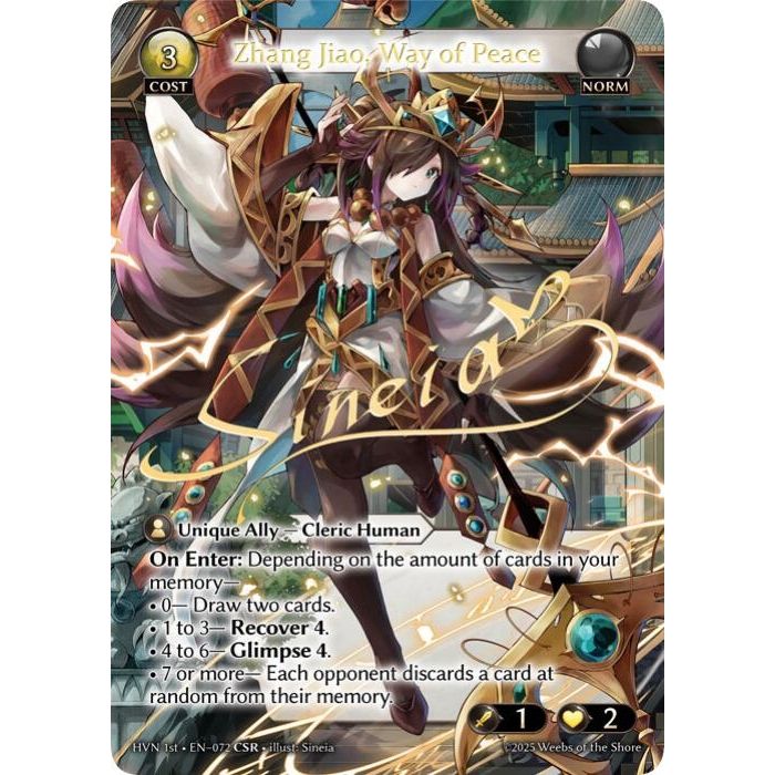 Image for Zhang Jiao, Way of Peace (CSR) (072) (HVN) - Grand Archive TCG