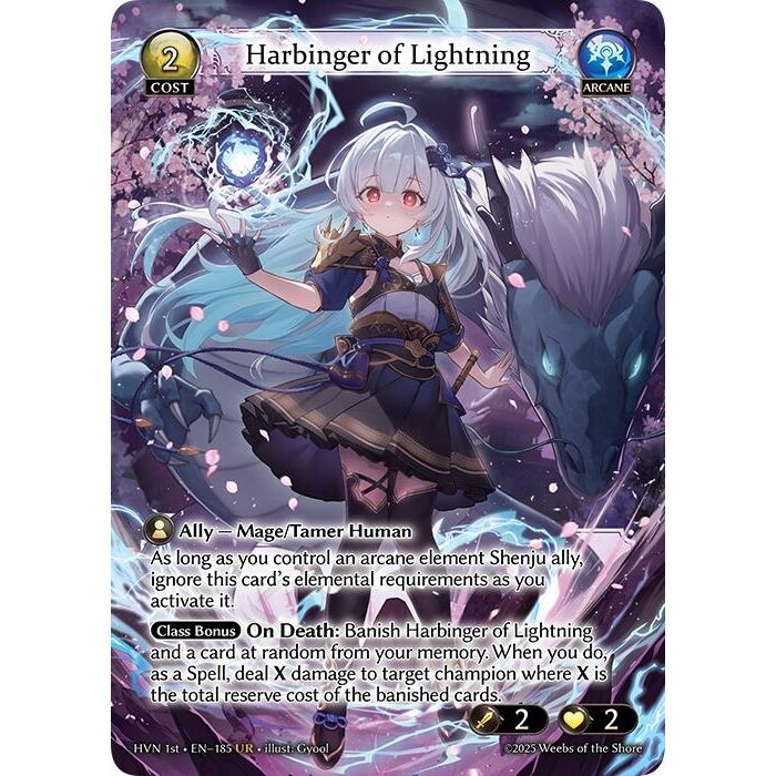 Image for Harbinger of Lightning (185) (HVN) - Grand Archive TCG