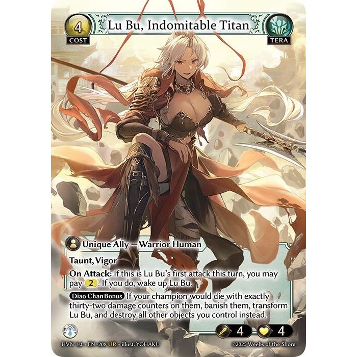 Image for Lu Bu, Indomitable Titan // Lu Bu, Wrath Incarnate (208) (HVN) - Grand Archive TCG