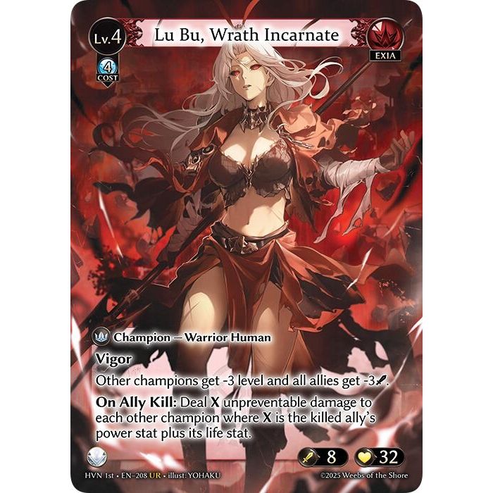 Image for Lu Bu, Wrath Incarnate (208) (HVN) - Grand Archive TCG