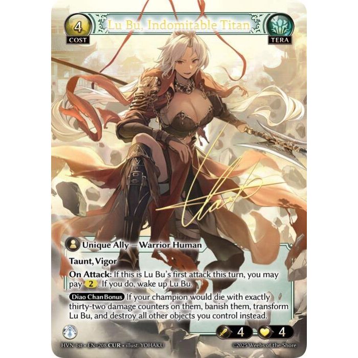 Image for Lu Bu, Indomitable Titan (CUR) (208) (HVN) - Grand Archive TCG