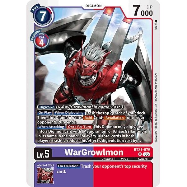 Image for WarGrowlmon (BT21-076 U) (BT21) - Digimon Card Game