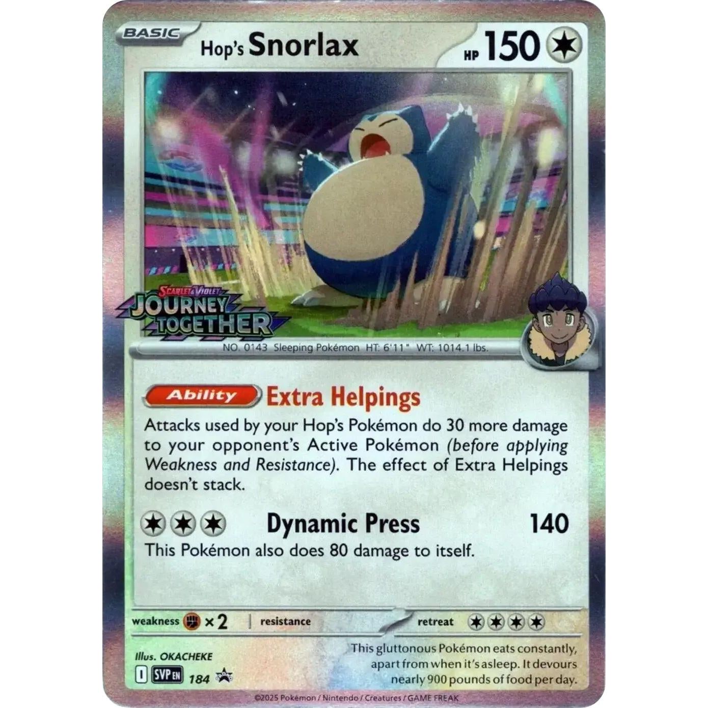 Image for Hop's Snorlax - 184 (Prerelease) (184) (SVP) - Pokemon