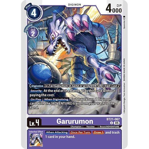 Image for Garurumon (BT21-067 U) (BT21) - Digimon Card Game