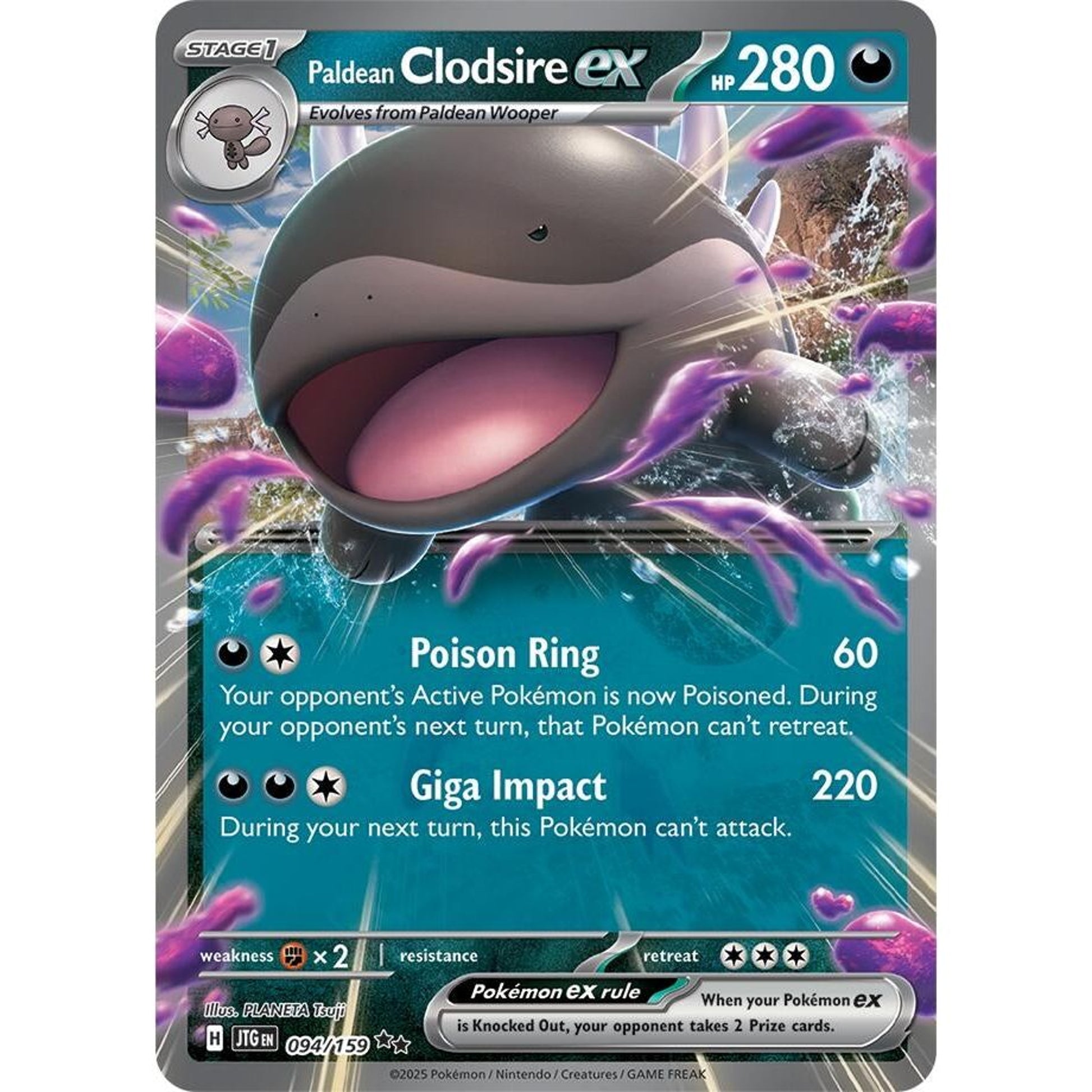 Image for Paldean Clodsire ex (094/159) (JTG) - Pokemon