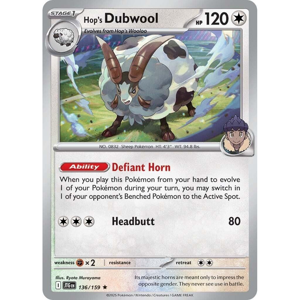 Image for Hop's Dubwool (136/159) (JTG) - Pokemon