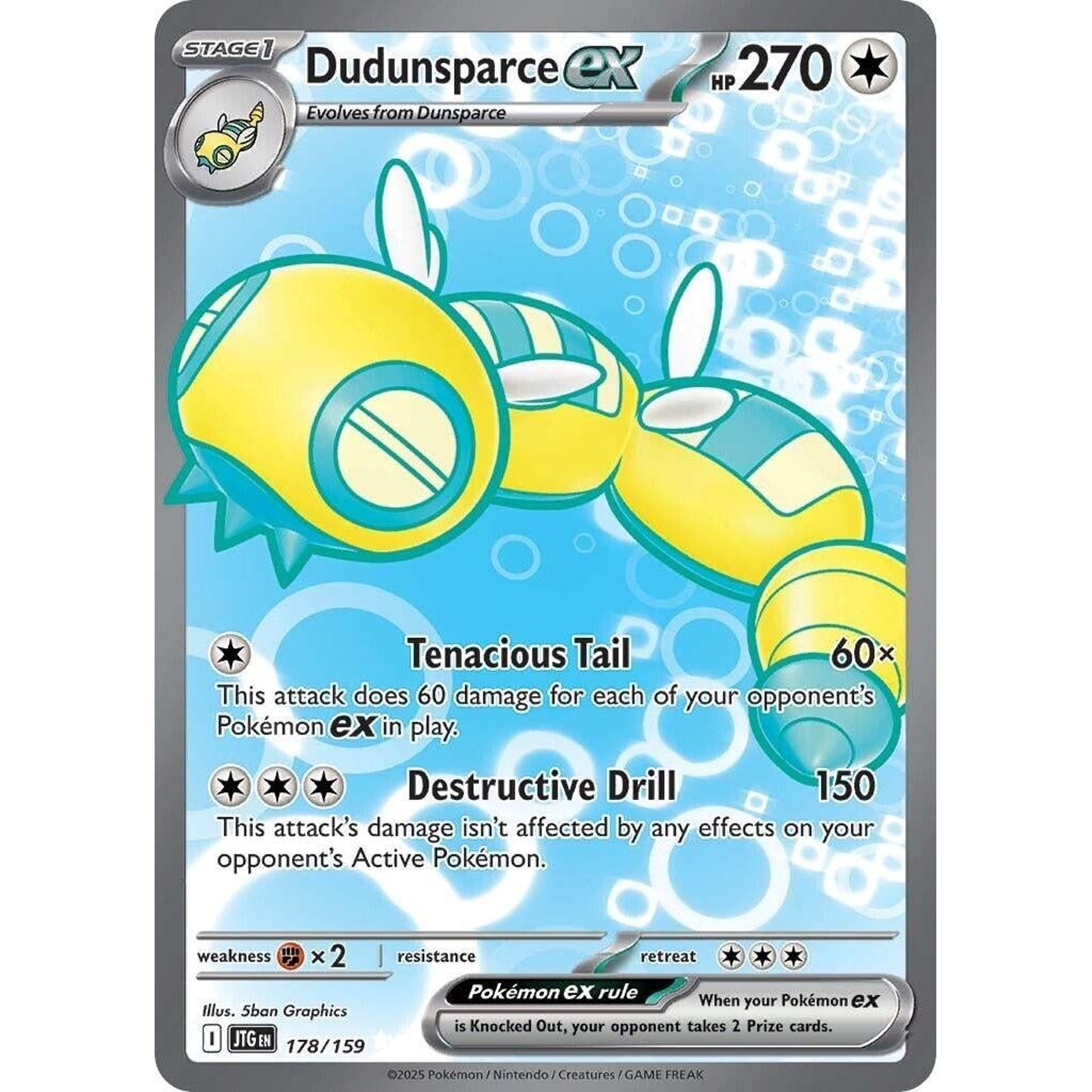Image for Dudunsparce ex (178/159) (JTG) - Pokemon