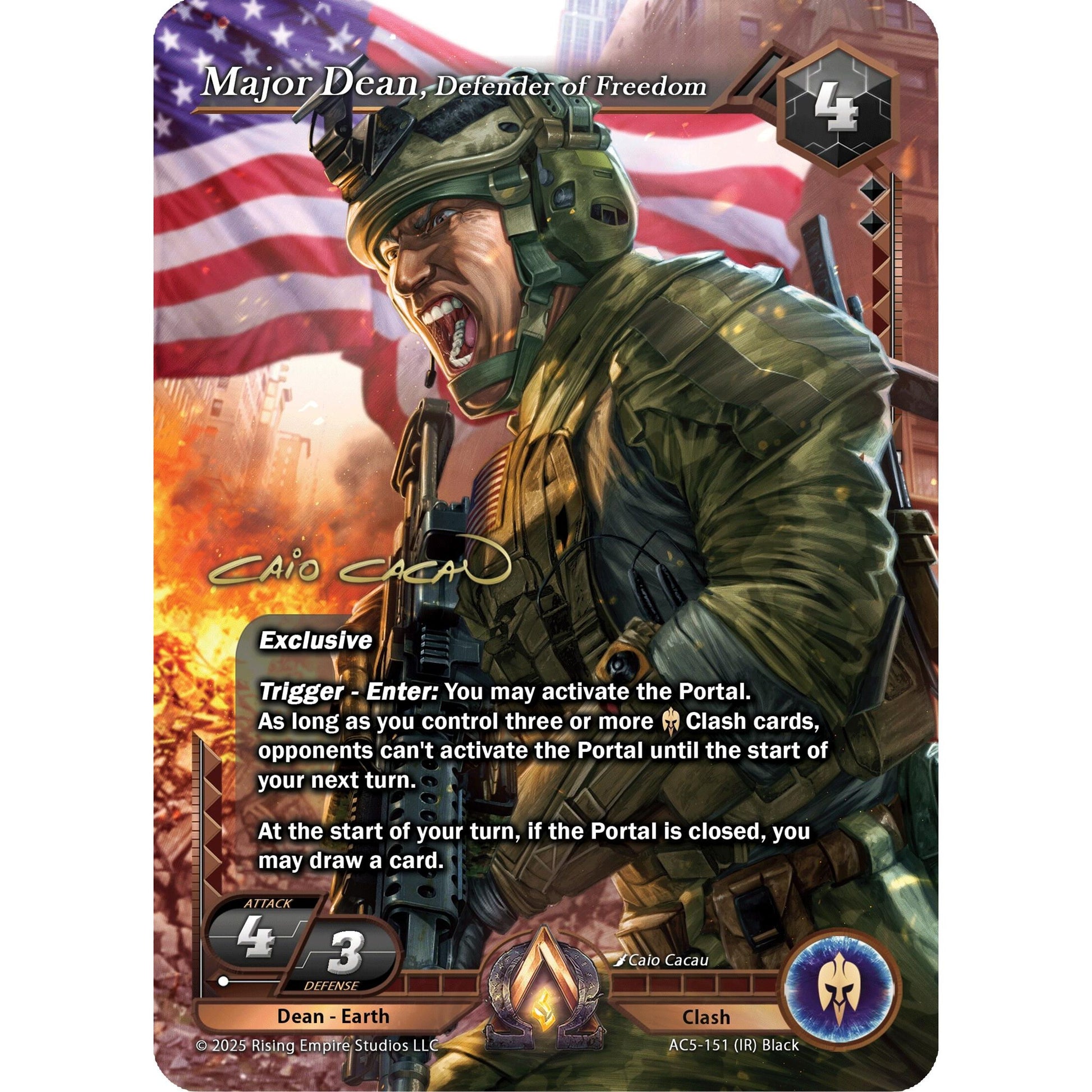 Image for Major Dean, Defender of Freedom (Iconic Rare) (AC5-151) (AC5) - Alpha Clash