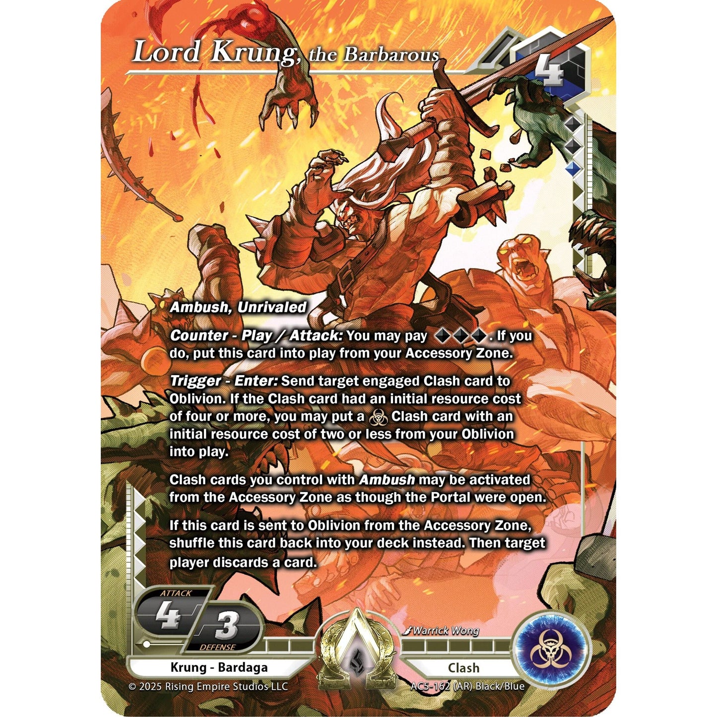 Image for Lord Krung, the Barbarous (Alpha Rare) (AC5-162) (AC5) - Alpha Clash