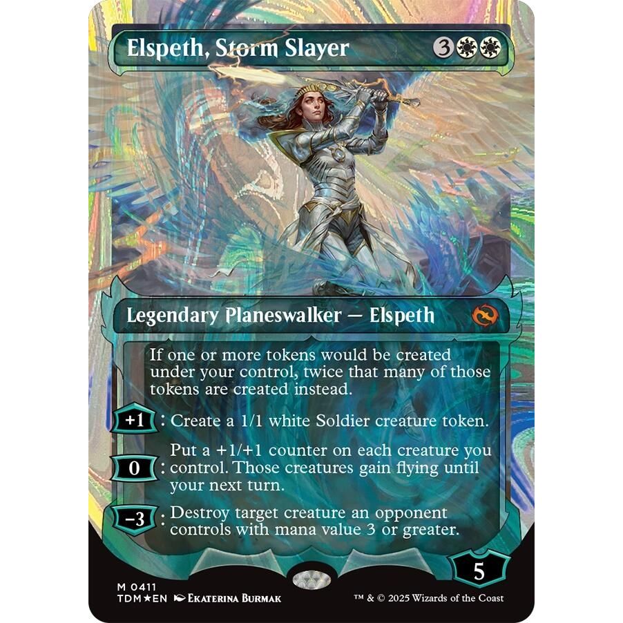Image for Elspeth, Storm Slayer (Showcase) (Halo Foil) (411) (TDM) - Magic: The Gathering