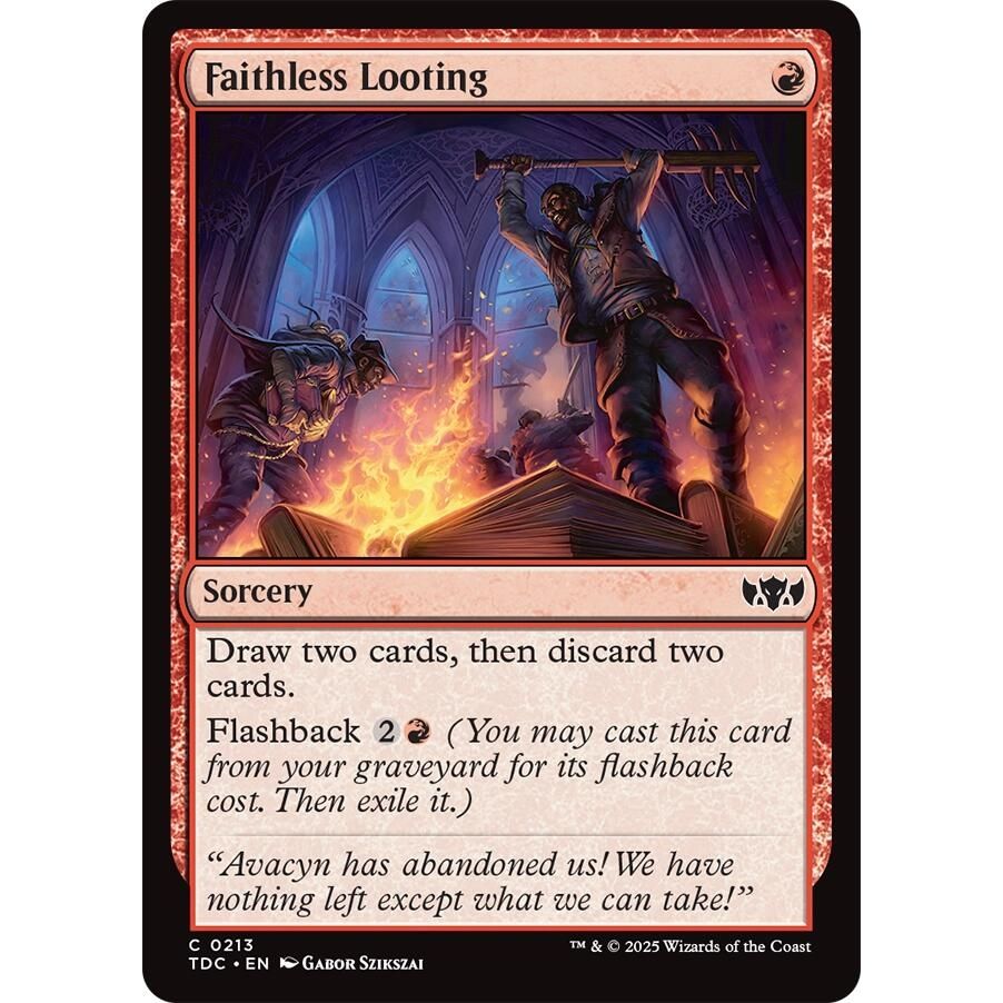 Image for Faithless Looting (213) (TDC) - Magic: The Gathering