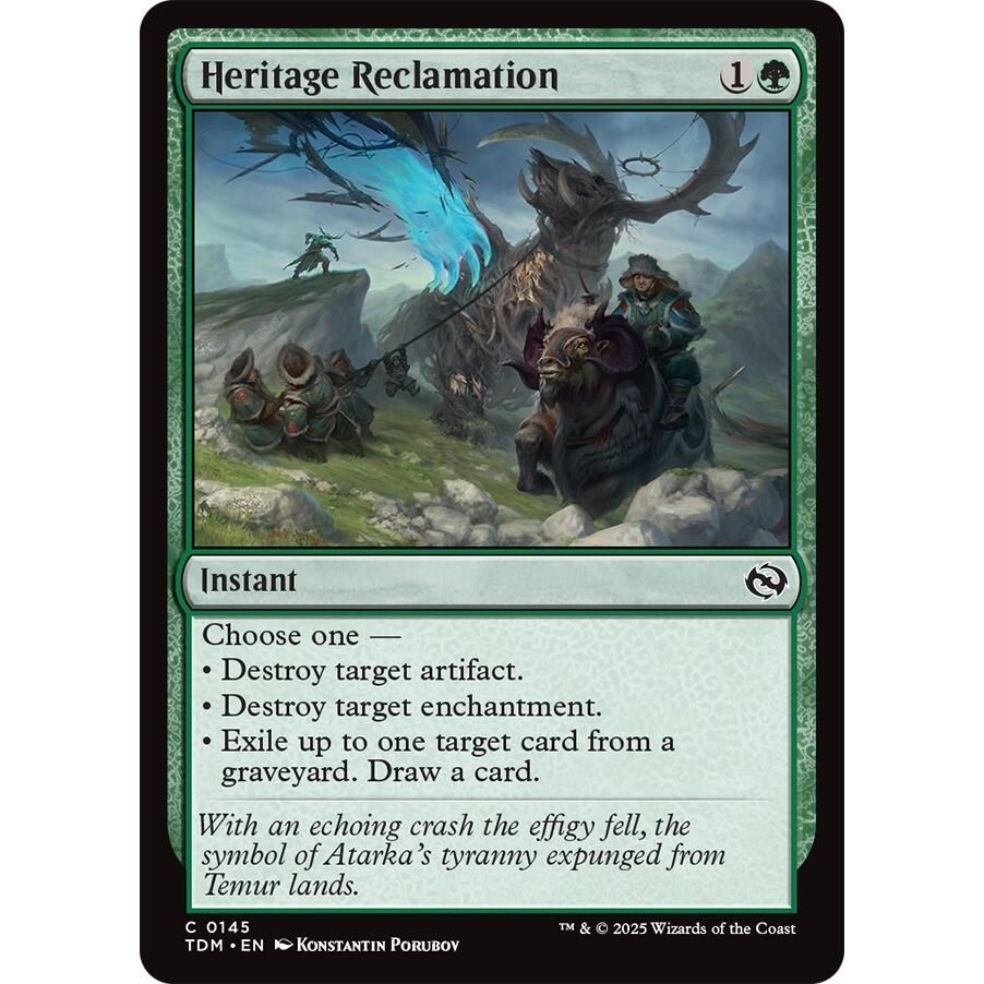 Image for Heritage Reclamation (145) (TDM) - Magic: The Gathering