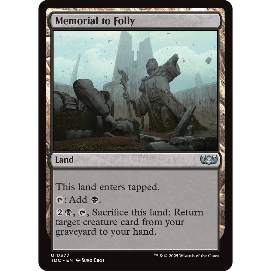 Image for Memorial to Folly (377) (TDC) - Magic: The Gathering