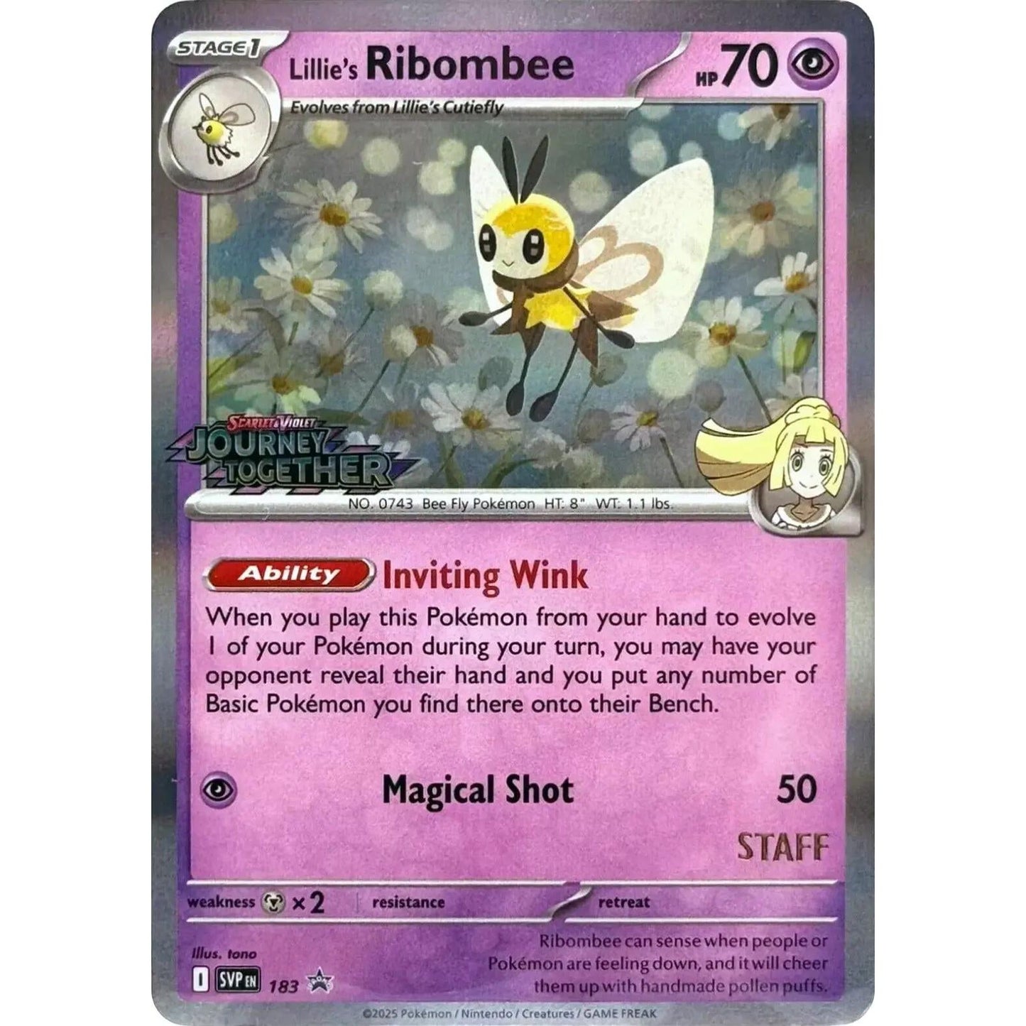 Image for Lillie's Ribombee - 183 (Prerelease) [Staff] (183) (SVP) - Pokemon