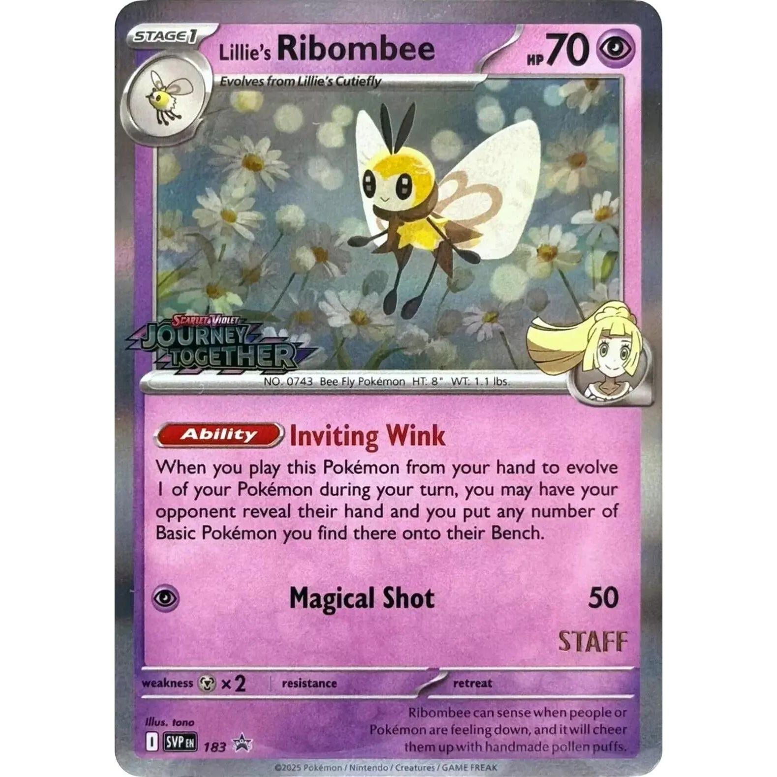 Image for Lillie's Ribombee - 183 (Prerelease) [Staff] (183) (SVP) - Pokemon