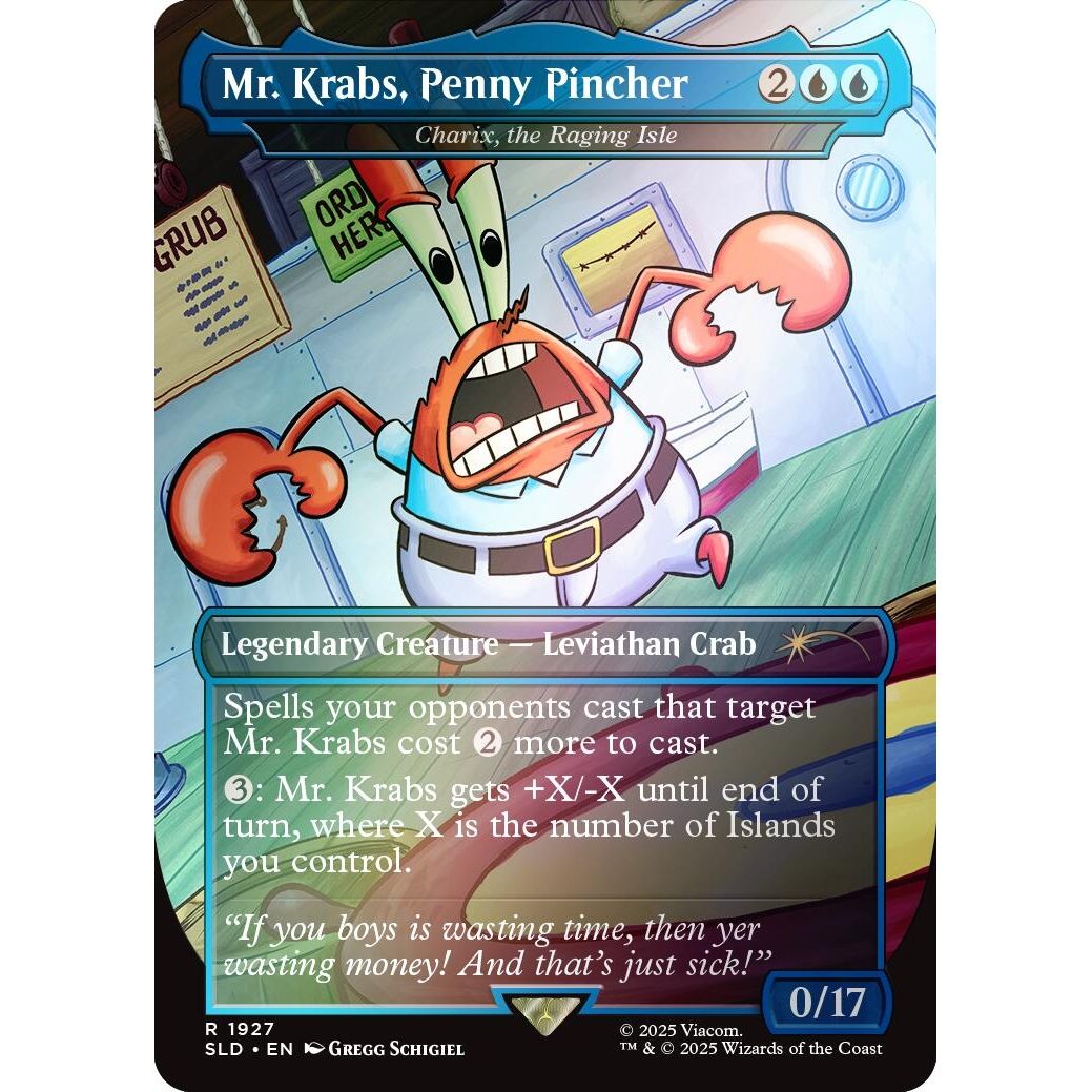 Image for Mr. Krabs, Penny Pincher - Charix, the Raging Isle (Rainbow Foil) (1927) (SLD) - Magic: The Gathering