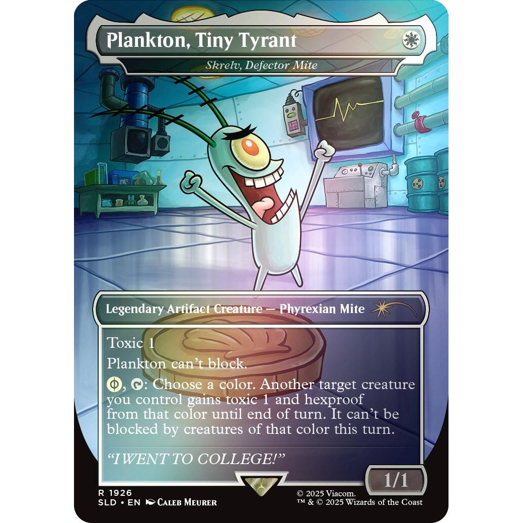Image for Plankton, Tiny Tyrant - Skrelv, Defector Mite (Rainbow Foil) (1926) (SLD) - Magic: The Gathering