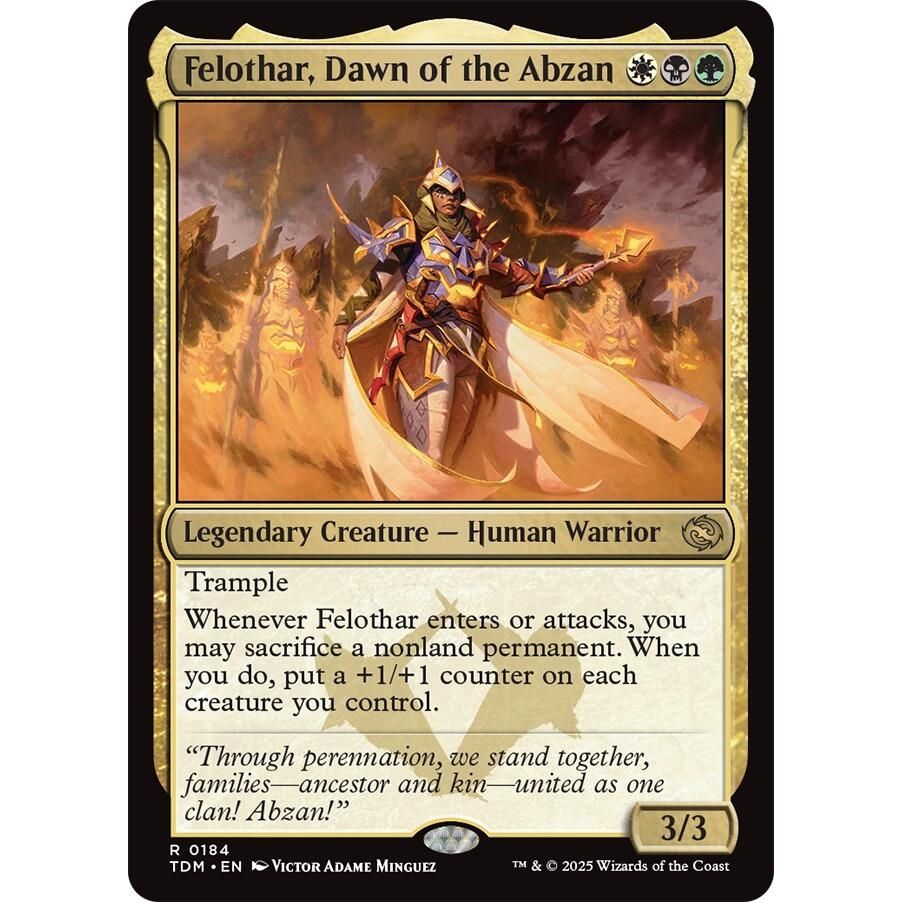 Image for Felothar, Dawn of the Abzan (184) (TDM) - Magic: The Gathering