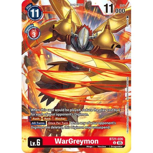 Image for WarGreymon (BT21-026 U) (BT21) - Digimon Card Game