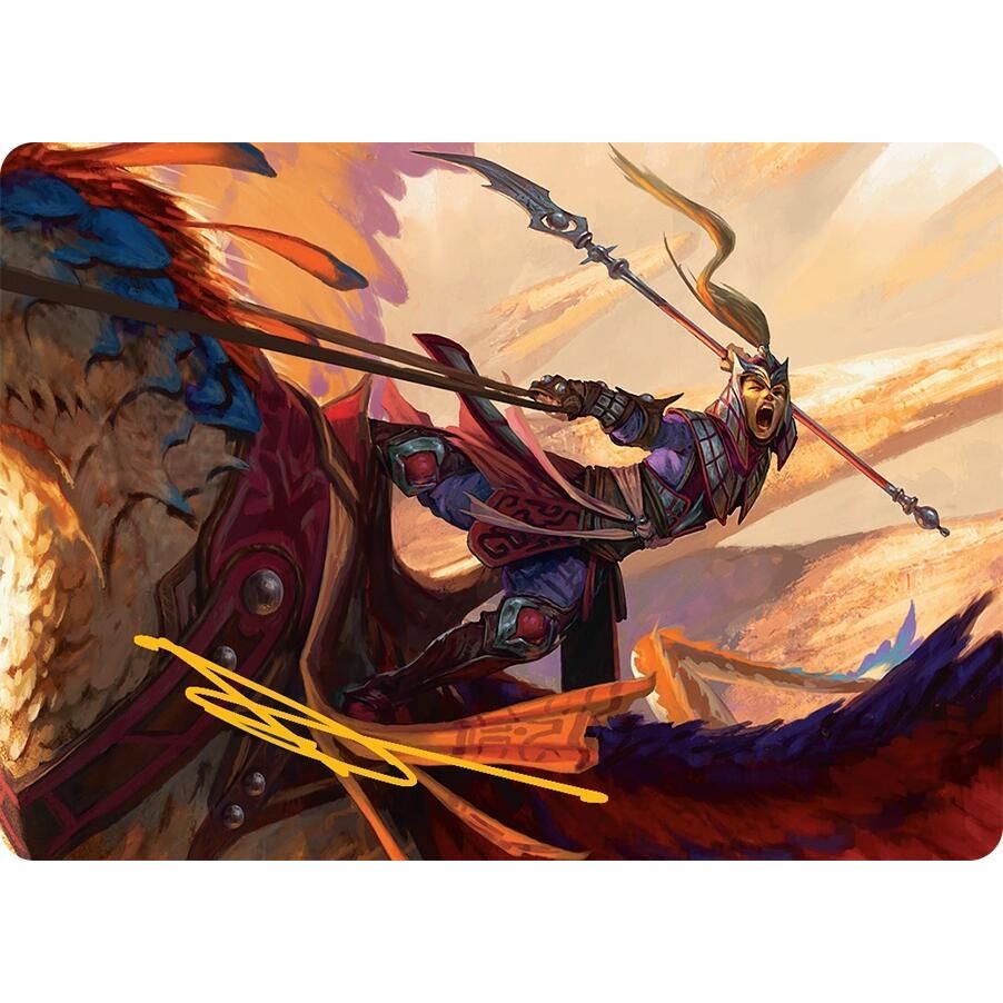 Image for Dragonback Lancer Art Card (3/54) (Gold-Stamped Signature) (3) (AATDM) - Magic: The Gathering
