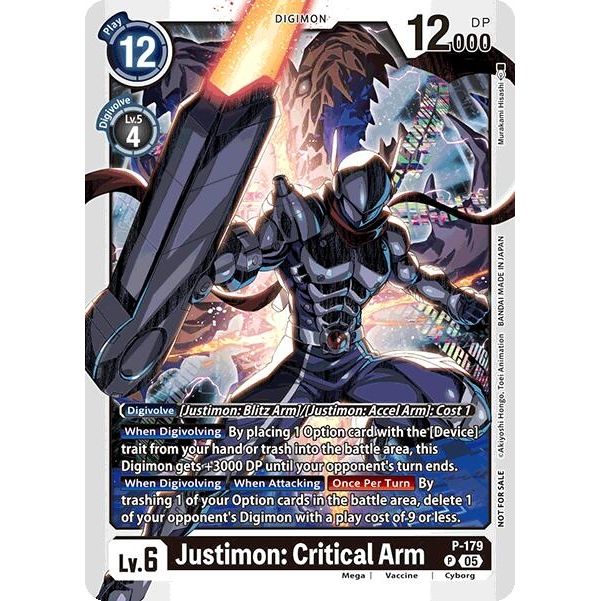 Image for Justimon: Critical Arm (Store Tournament 2025 Vol.2 Participation Pack) (P-179 P) (D-PR) - Digimon Card Game