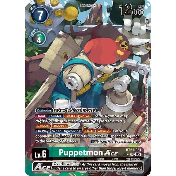 Image for Puppetmon ACE (Alternate Art) (BT21-051 SR) (BT21) - Digimon Card Game