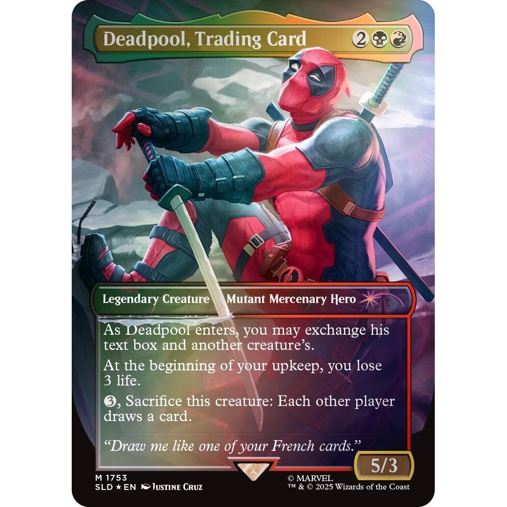 Image for Deadpool, Trading Card (Rainbow Foil) (1753) (SLD) - Magic: The Gathering