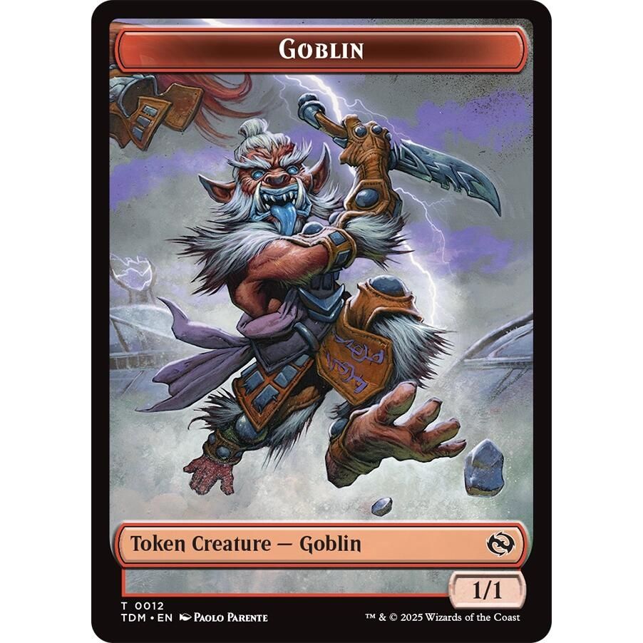 Image for Goblin // Warrior Double-Sided Token (12 // 13) (TDM) - Magic: The Gathering