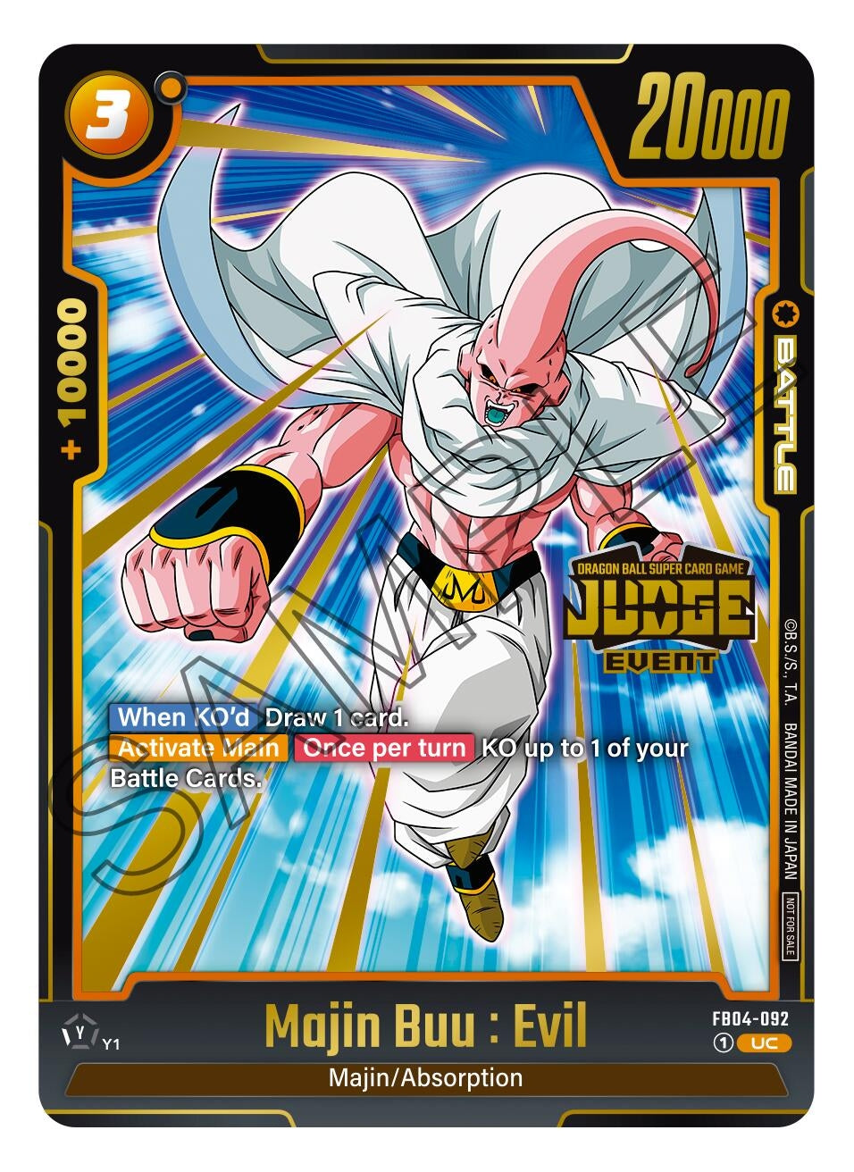 Image for Majin Buu : Evil (Judge Pack (Event Judge) 03) (FB04-092) (DBSFW_TPR) - Dragon Ball Super: Fusion World