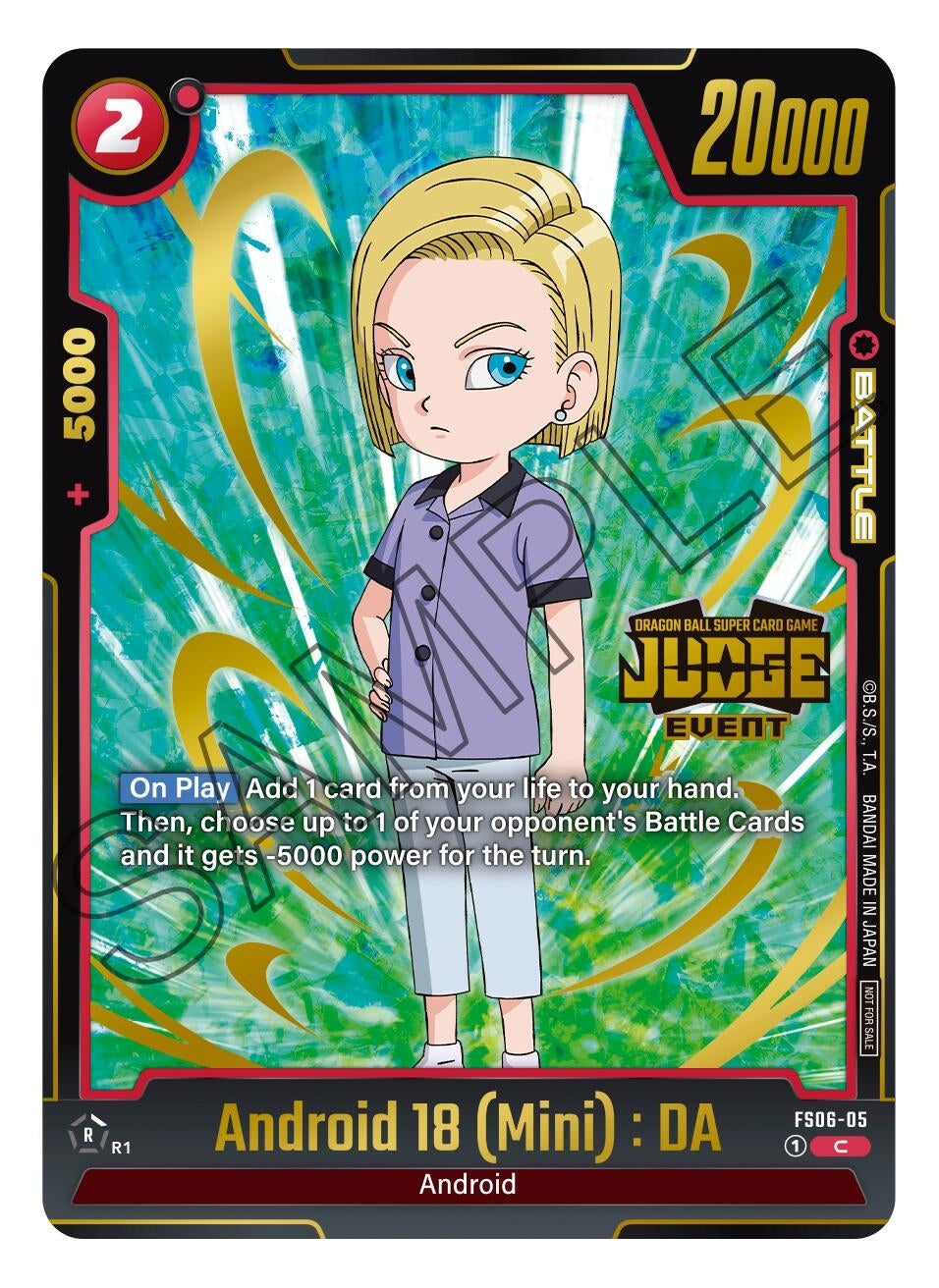Image for Android 18 (Mini) : DA (Judge Pack (Event Judge) 03) (FS06-05) (DBSFW_TPR) - Dragon Ball Super: Fusion World