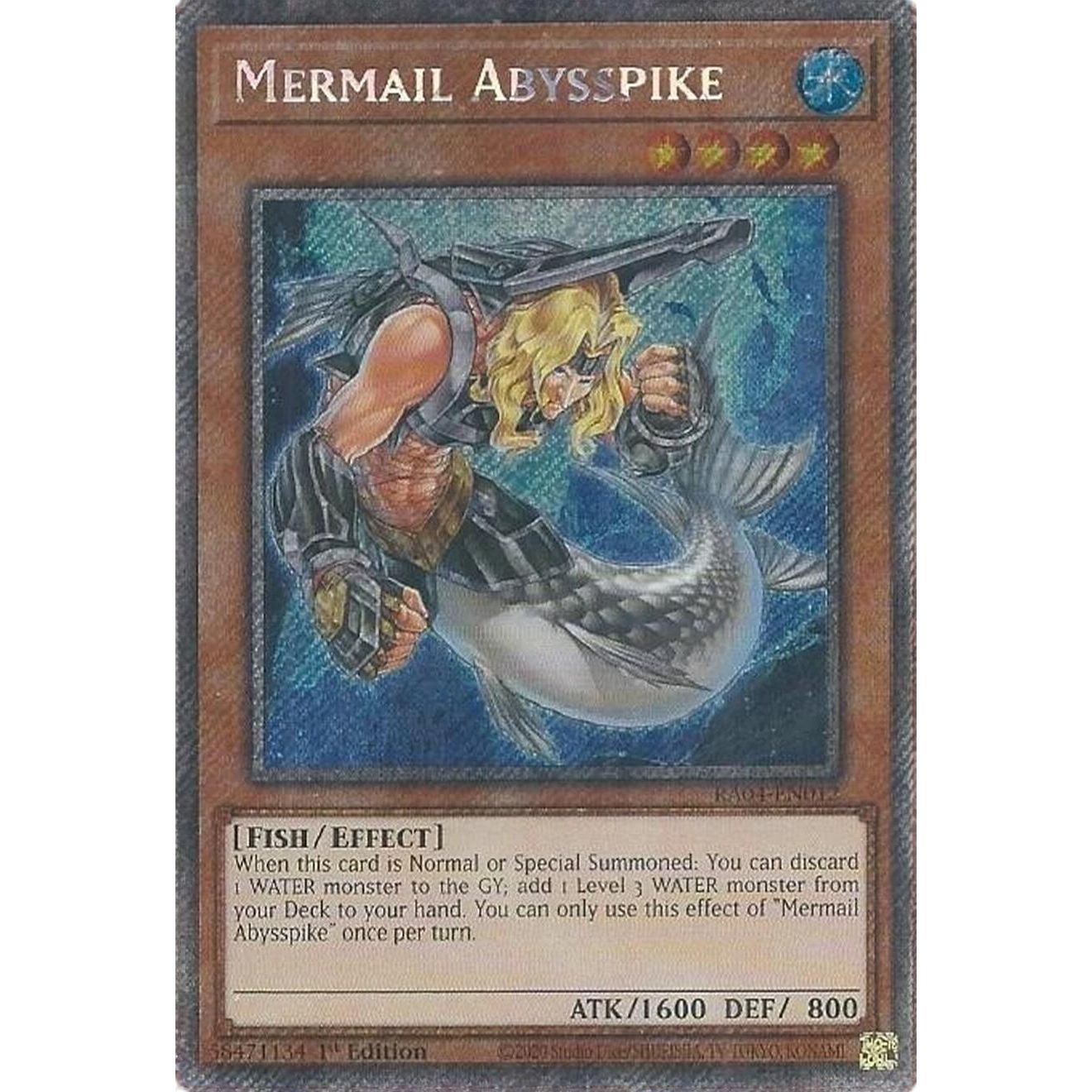 Image for Mermail Abysspike (Platinum Secret Rare) (RA04-EN012) - YuGiOh