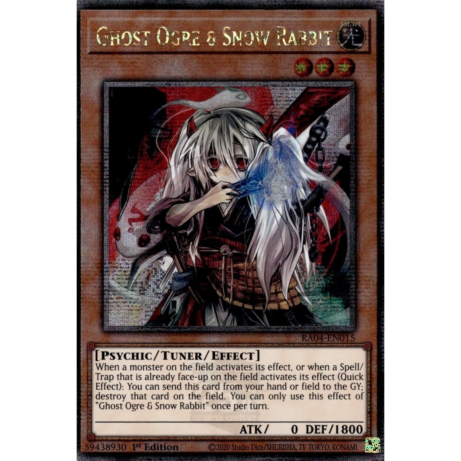 Image for Ghost Ogre & Snow Rabbit (Quarter Century Secret Rare) (RA04-EN015) - YuGiOh