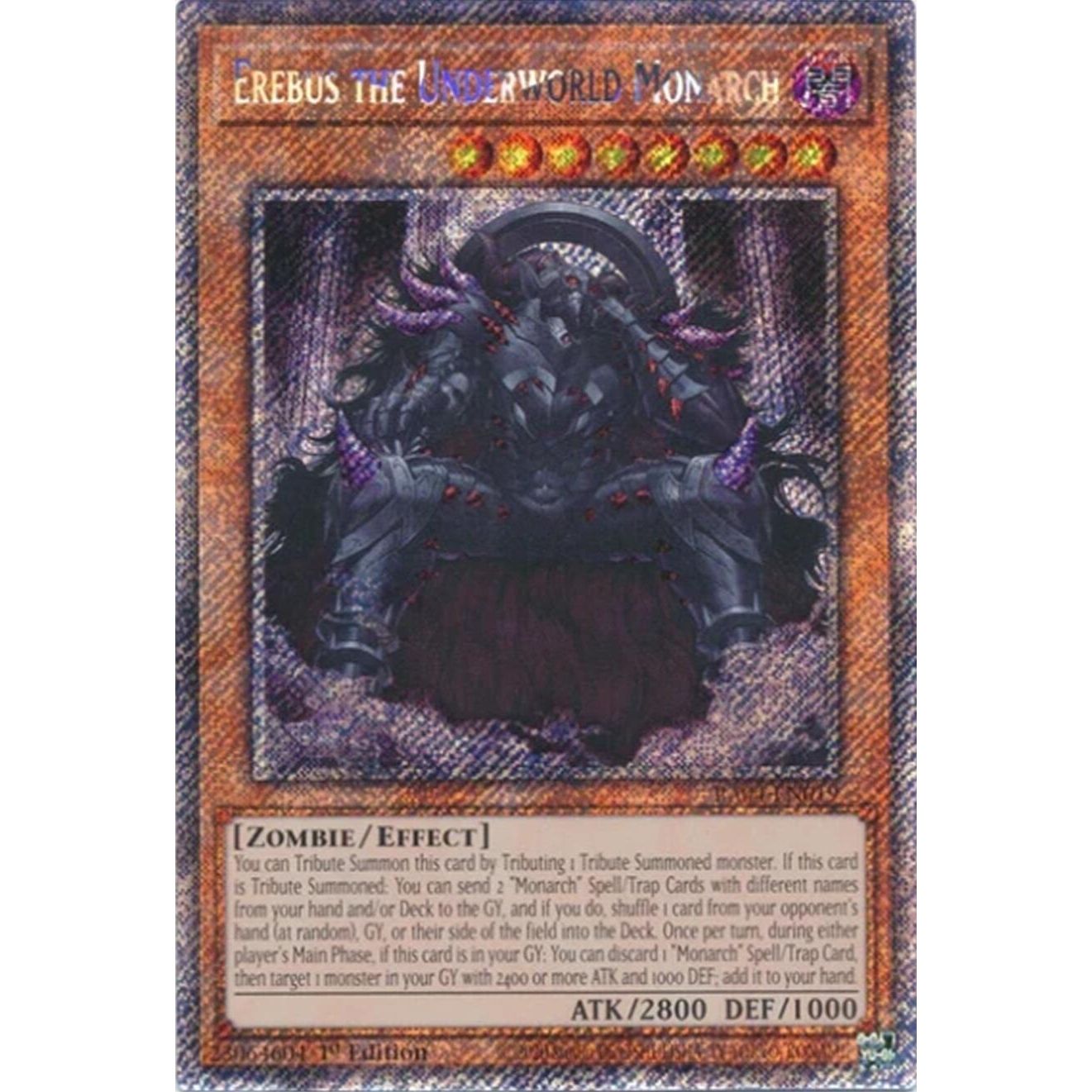 Image for Erebus the Underworld Monarch (Platinum Secret Rare) (RA04-EN019) - YuGiOh