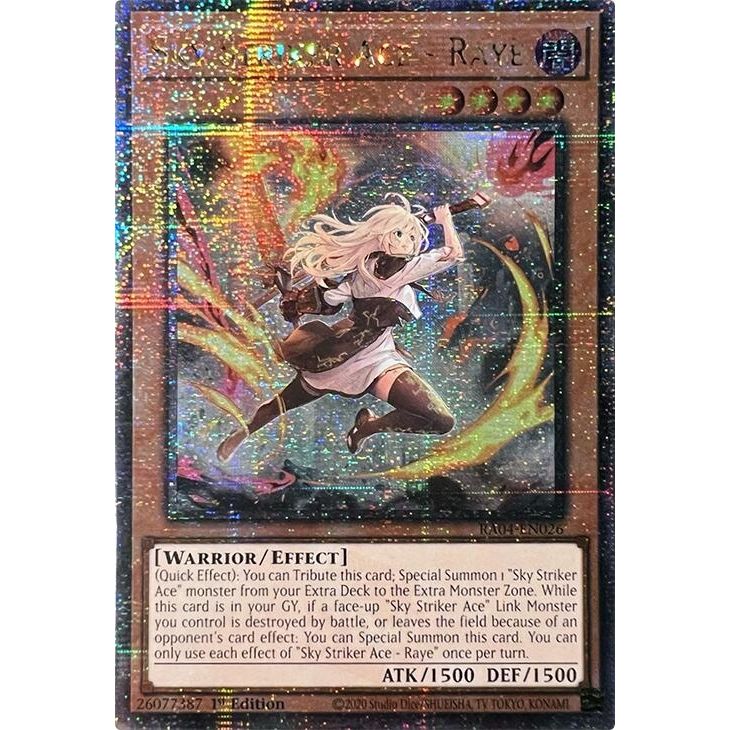 Image for Sky Striker Ace - Raye (New Art) (Quarter Century Secret Rare) (RA04-EN026) - YuGiOh