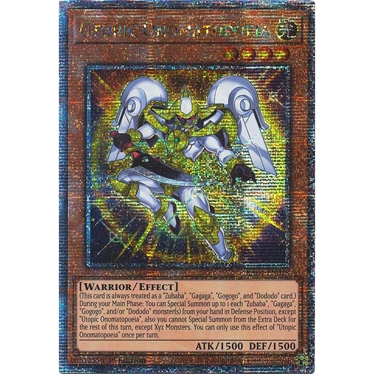 Image for Utopic Onomatopoeia (Quarter Century Secret Rare) (RA04-EN028) - YuGiOh