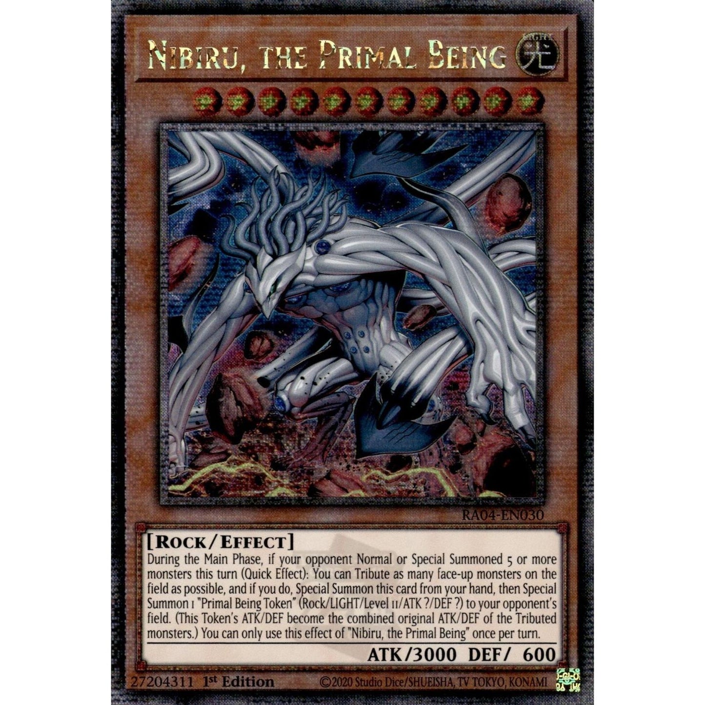 Image for Nibiru, the Primal Being (New Art) (Quarter Century Secret Rare) (RA04-EN030) - YuGiOh