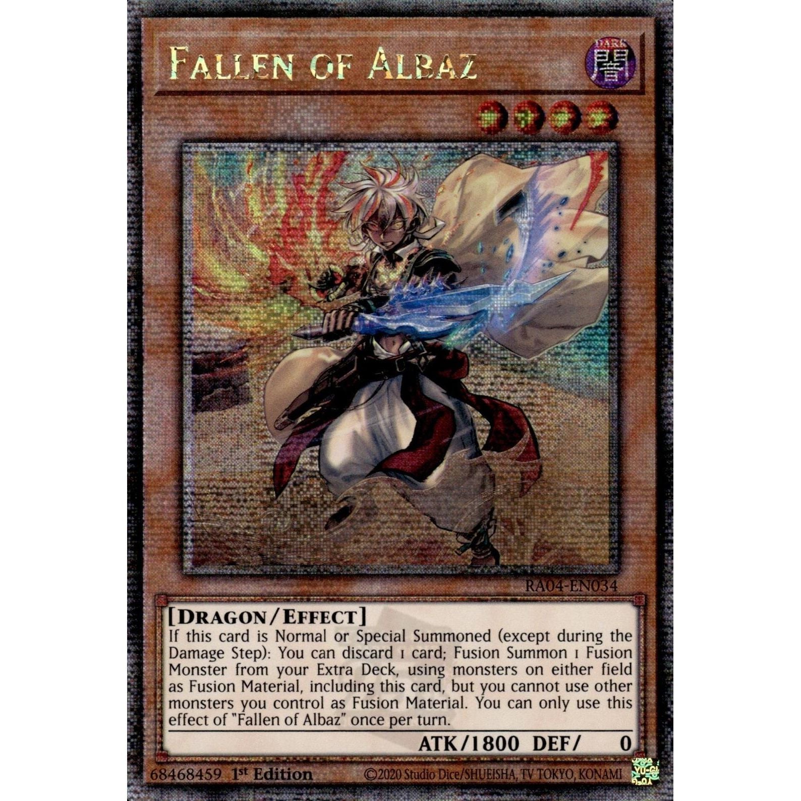 Image for Fallen of Albaz (New Art) (Quarter Century Secret Rare) (RA04-EN034) - YuGiOh