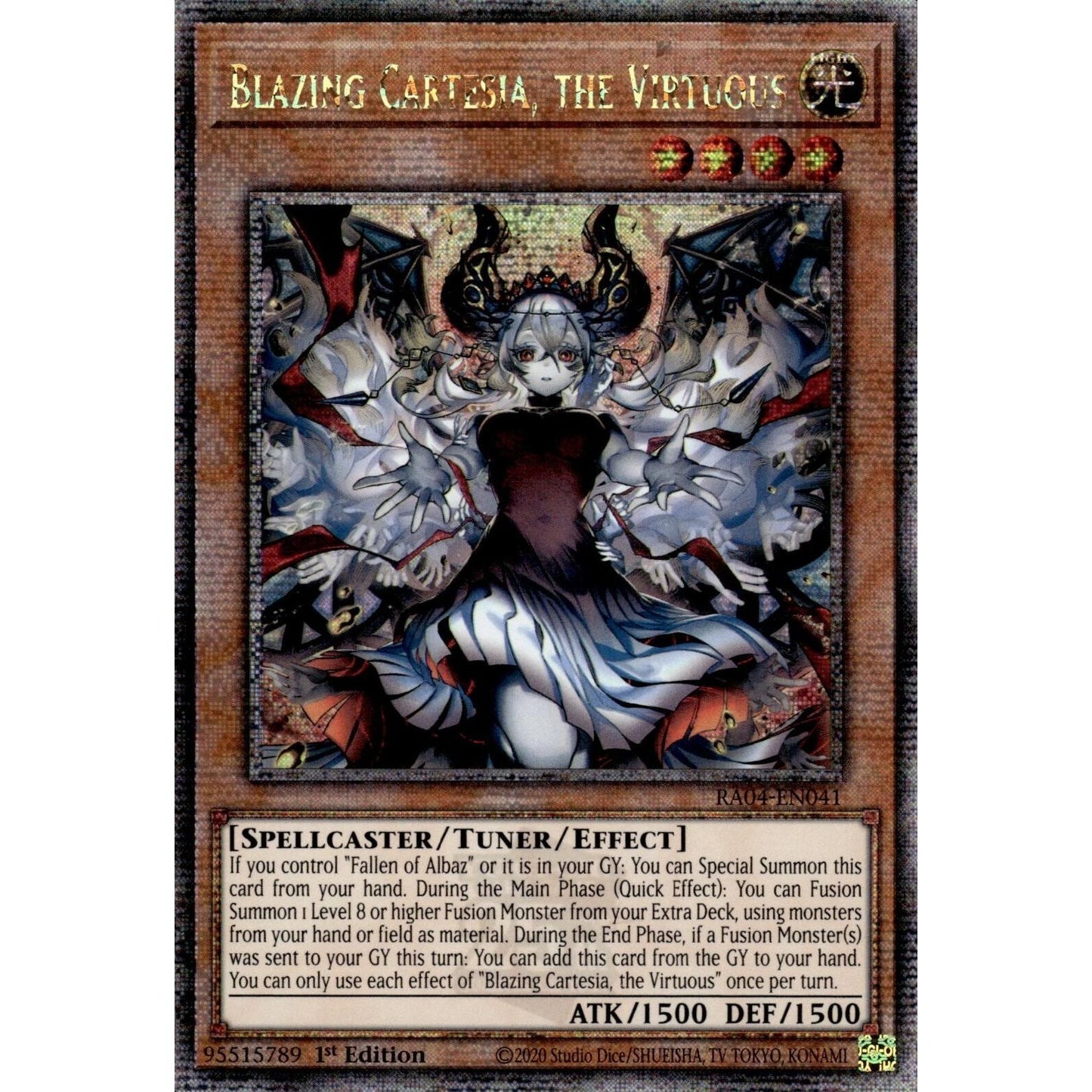Image for Blazing Cartesia, the Virtuous (New Art) (Quarter Century Secret Rare) (RA04-EN041) - YuGiOh