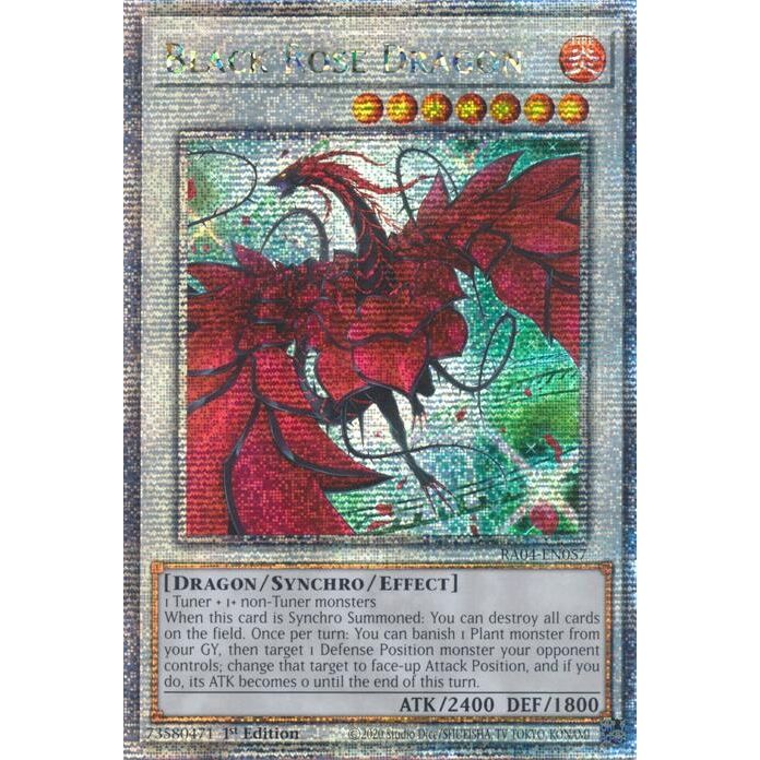 Image for Black Rose Dragon (Alternate Art) (Quarter Century Secret Rare) (RA04-EN057) - YuGiOh