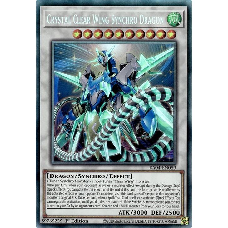 Image for Crystal Clear Wing Synchro Dragon (PCR) (RA04-EN059) - YuGiOh