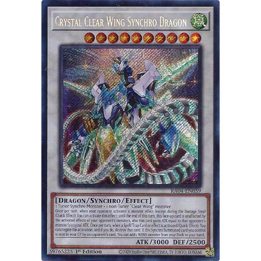 Image for Crystal Clear Wing Synchro Dragon (Secret Rare) (RA04-EN059) - YuGiOh