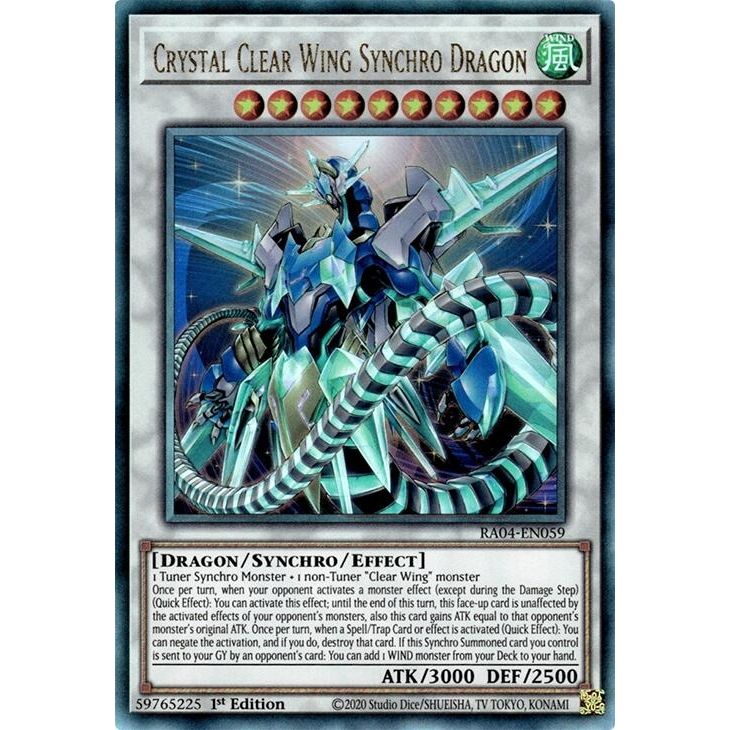 Image for Crystal Clear Wing Synchro Dragon (PUR) (RA04-EN059) - YuGiOh