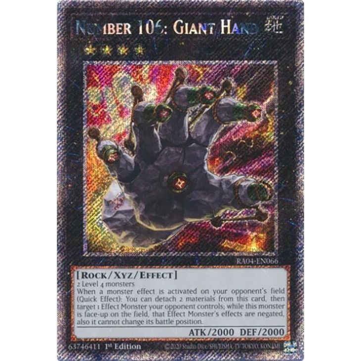 Image for Number 106: Giant Hand (Platinum Secret Rare) (RA04-EN066) - YuGiOh