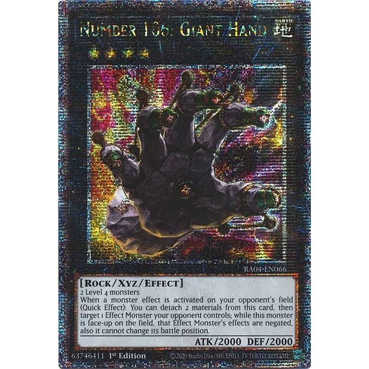 Image for Number 106: Giant Hand (Quarter Century Secret Rare) (RA04-EN066) - YuGiOh