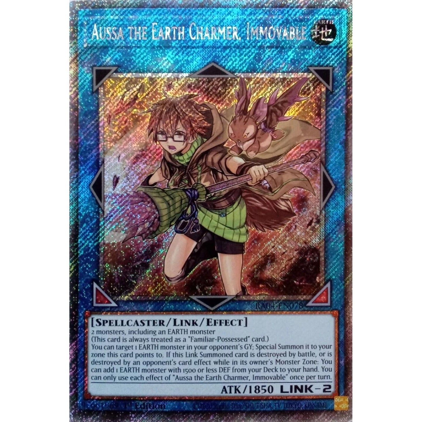Image for Aussa the Earth Charmer, Immovable (Platinum Secret Rare) (RA04-EN078) - YuGiOh